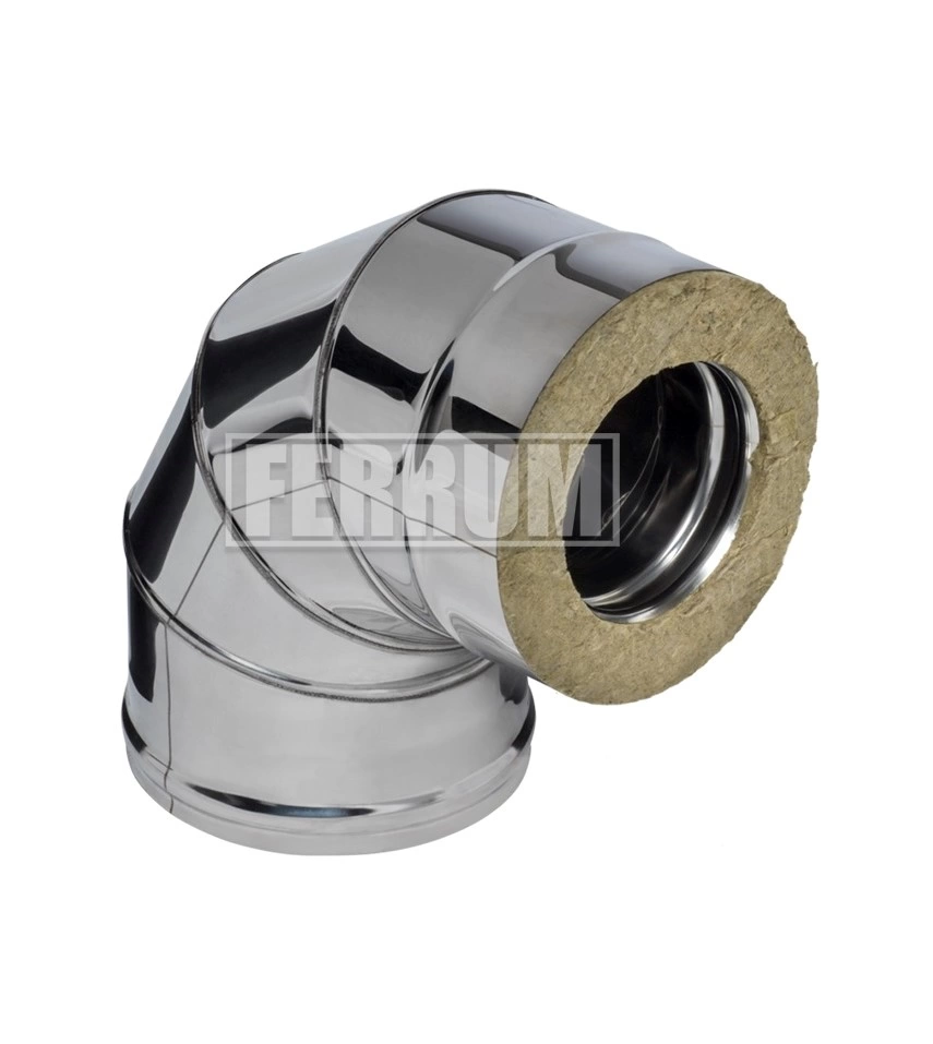 Сэндвич-колено Ferrum 90° (430/0,8мм + нерж.) Ф115х200 купить за 2 946 руб.
