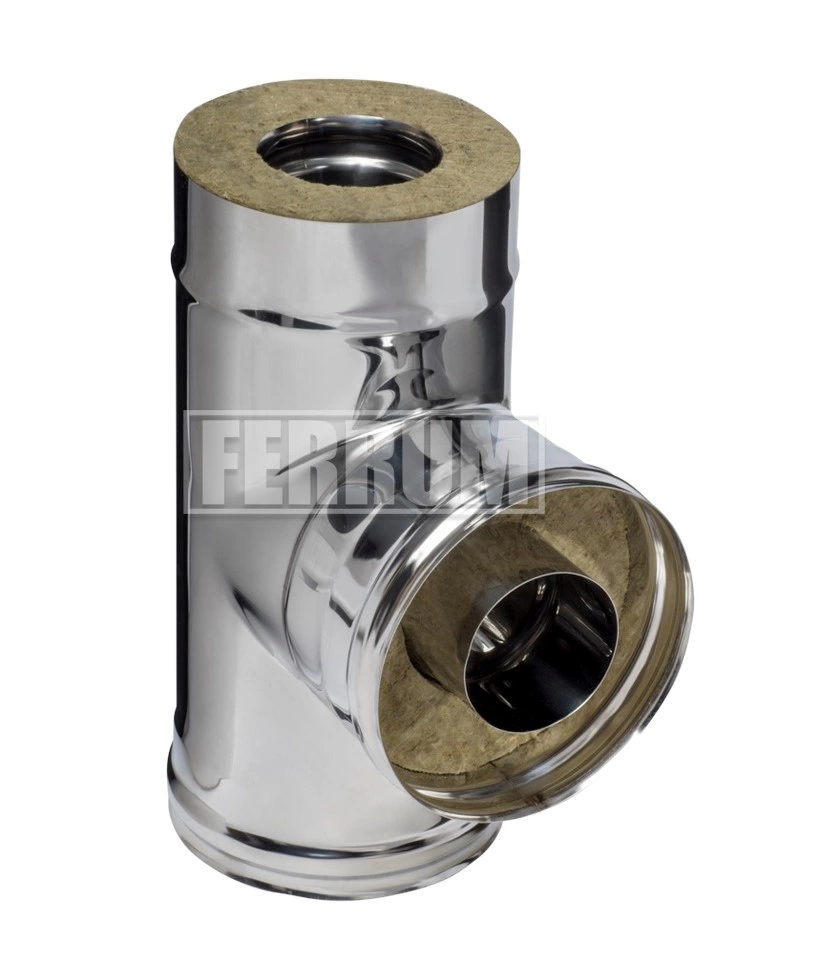 Сэндвич-тройник Ferrum 90° (430/0,8мм + нерж.) Ф115х200 купить за 4 027 руб.